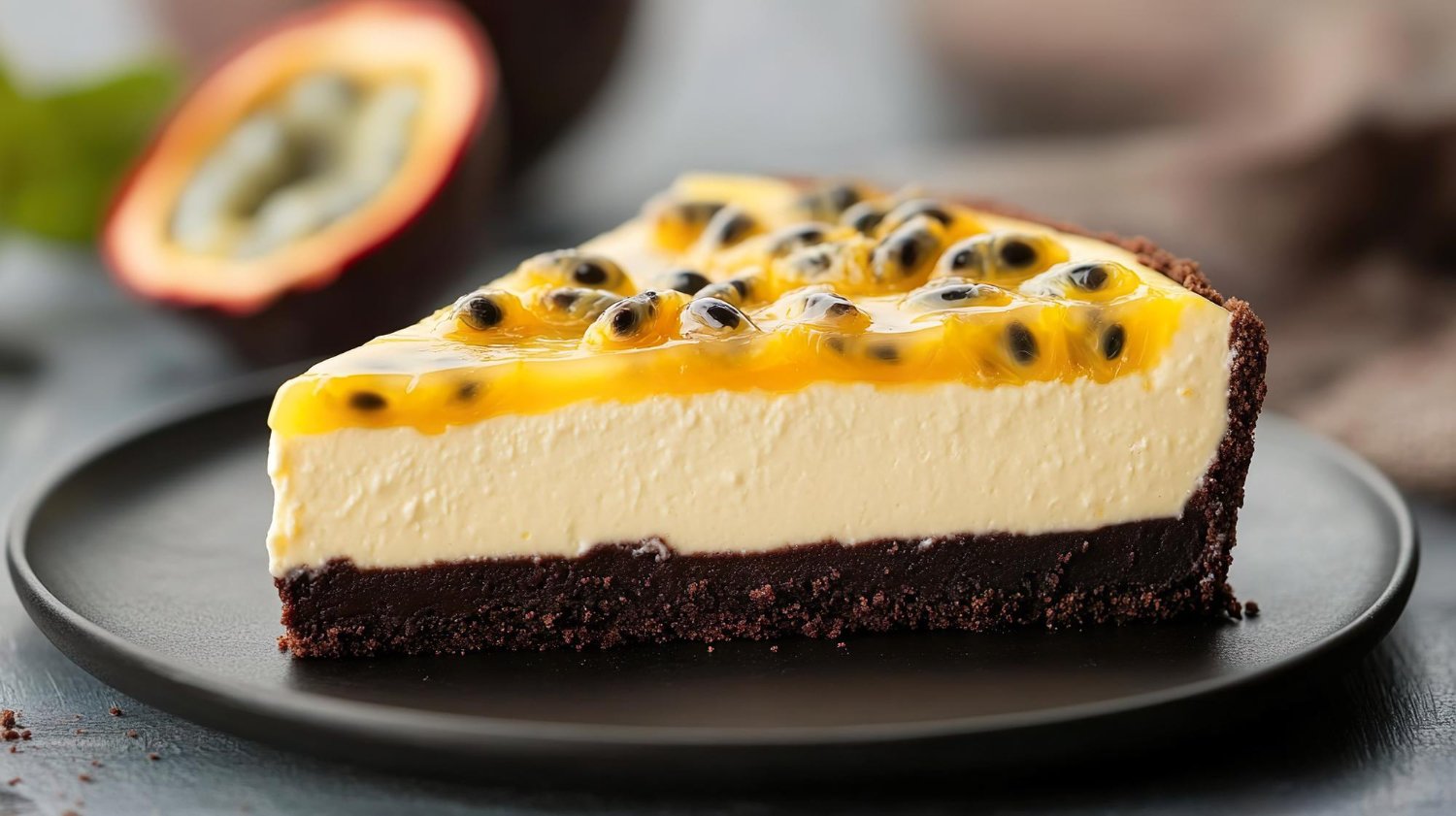 Torta gelada fácil de maracujá com base de chocolate: aprenda receita simples