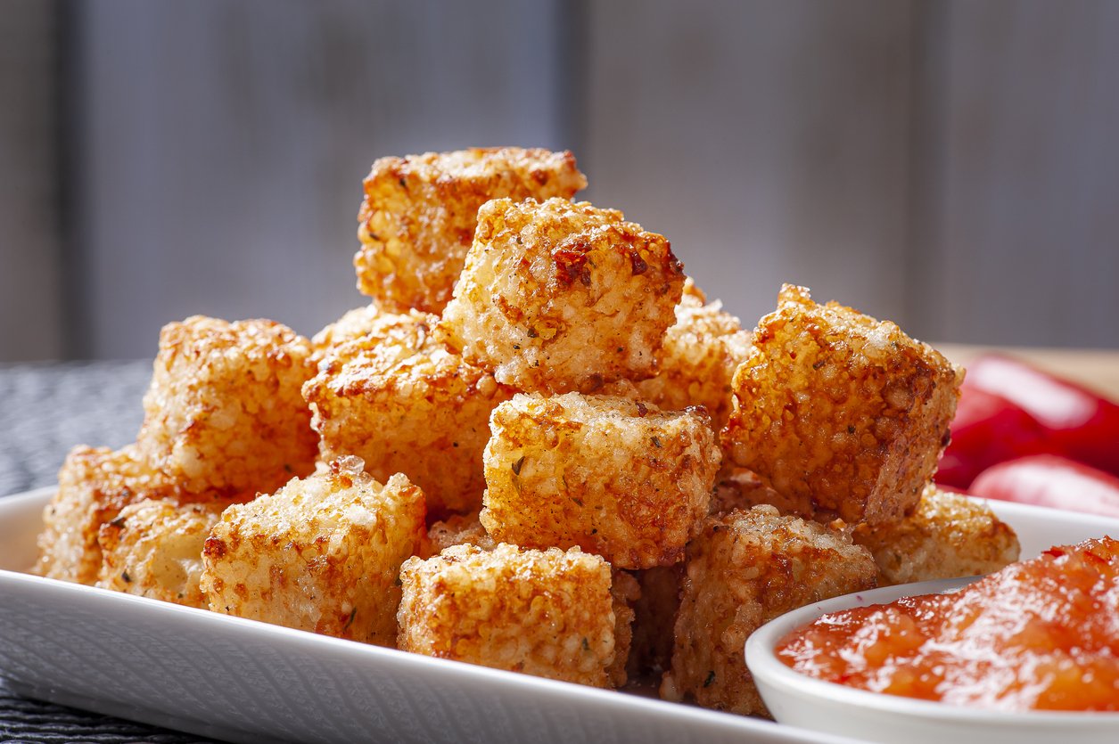 Dadinho de berinjela fit: crocante e saudável de poucos ingredientes na air fryer