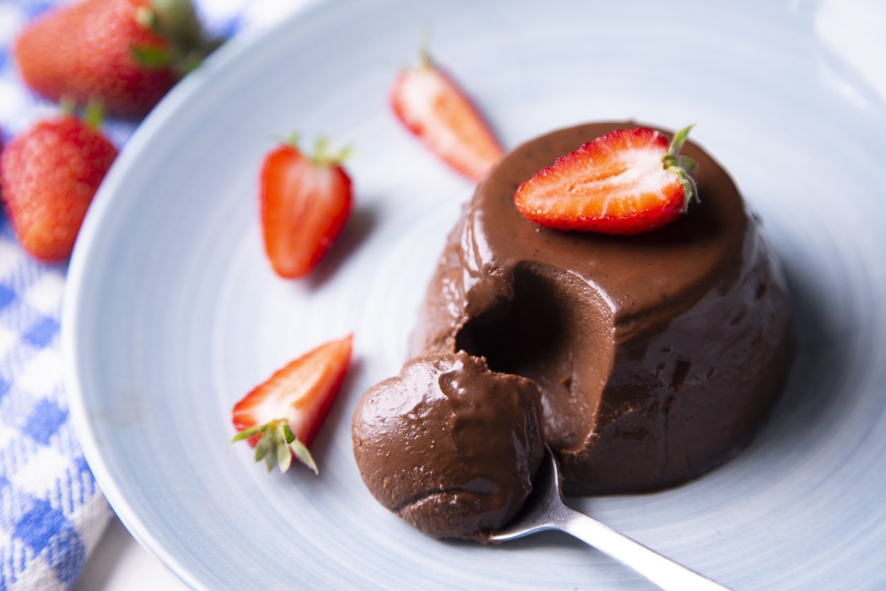 Pudim de chocolate diet sem açúcar: sobremesa saudável fit de 3 ingredientes – muito fácil e rápido