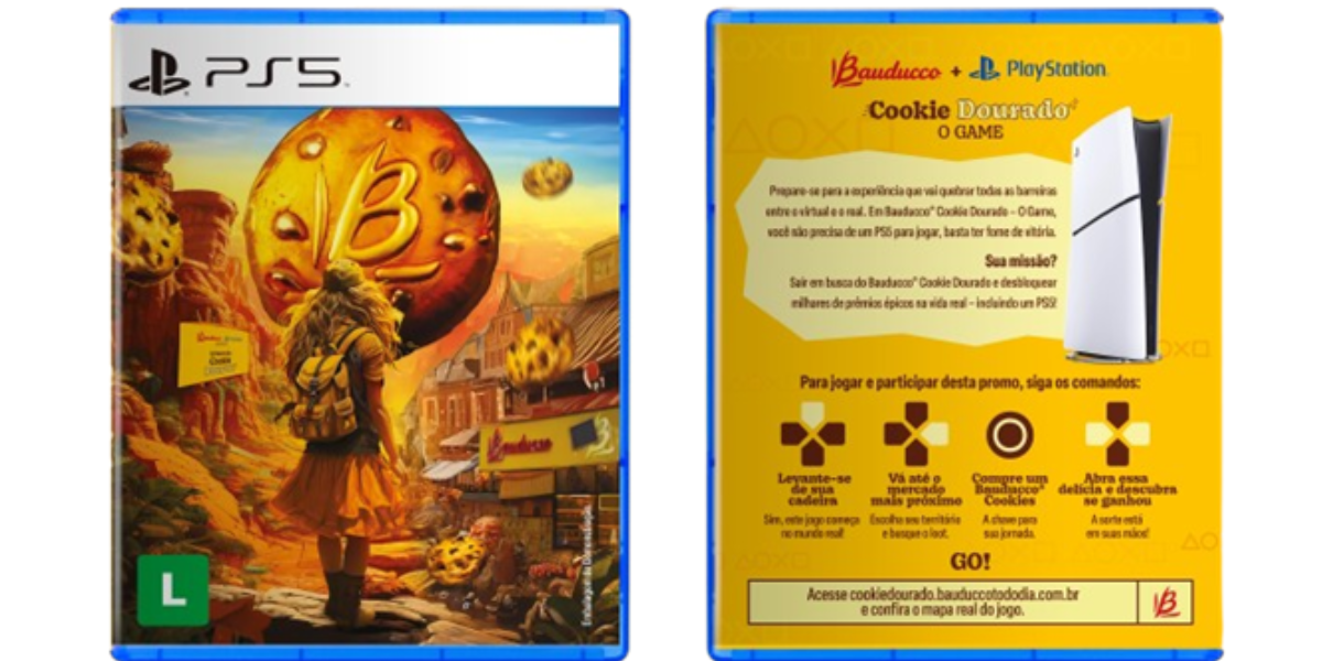 Imagem ilustrativa promoção cookie dourado ps5 Bauducco