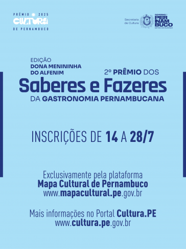 Informações sobre o 2° Prêmio dos Saberes e Fazeres da Gastronomia Pernambucana