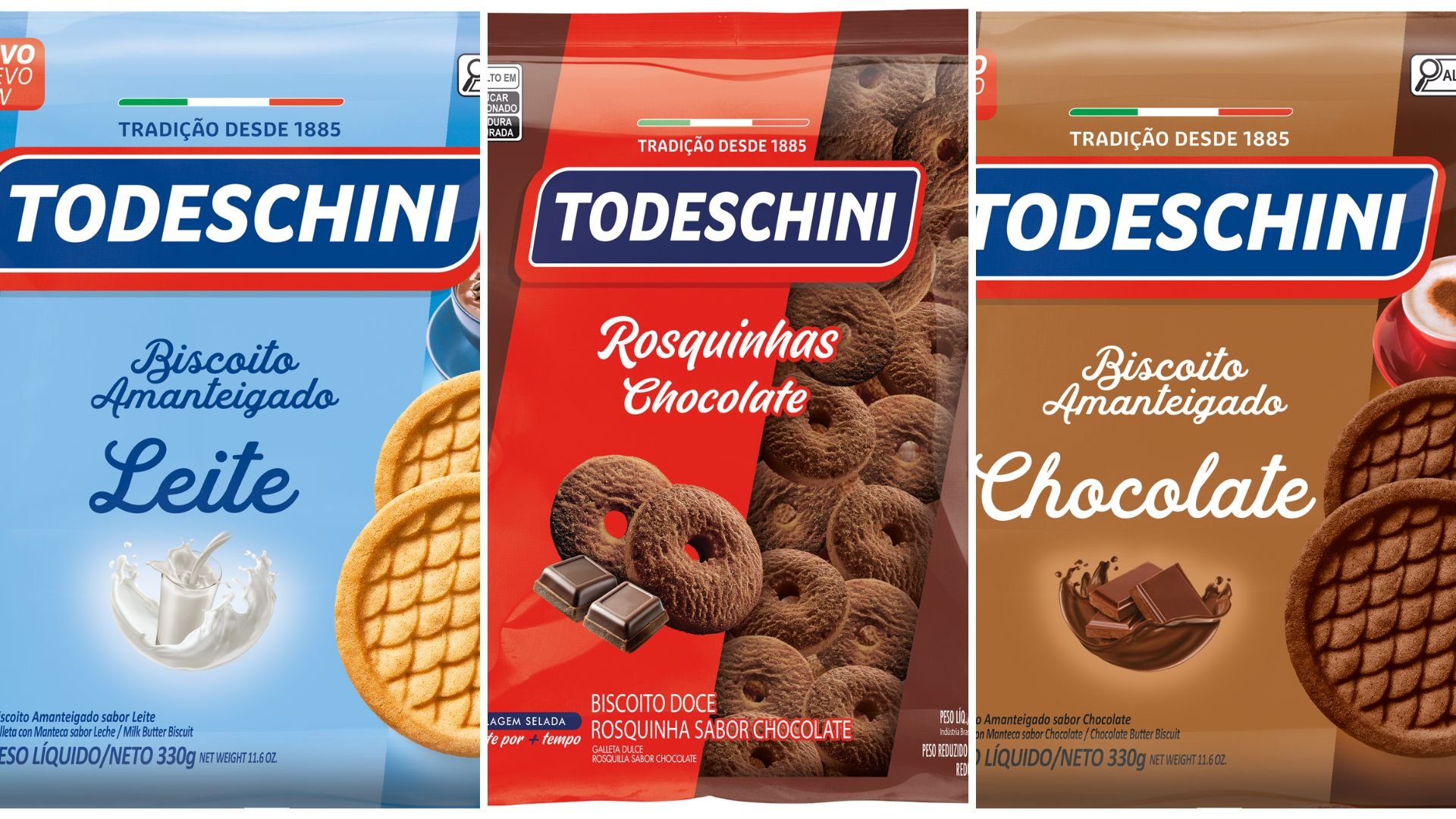 Todeschini lança três novos biscoitos e reforça presença no mercado brasileiro