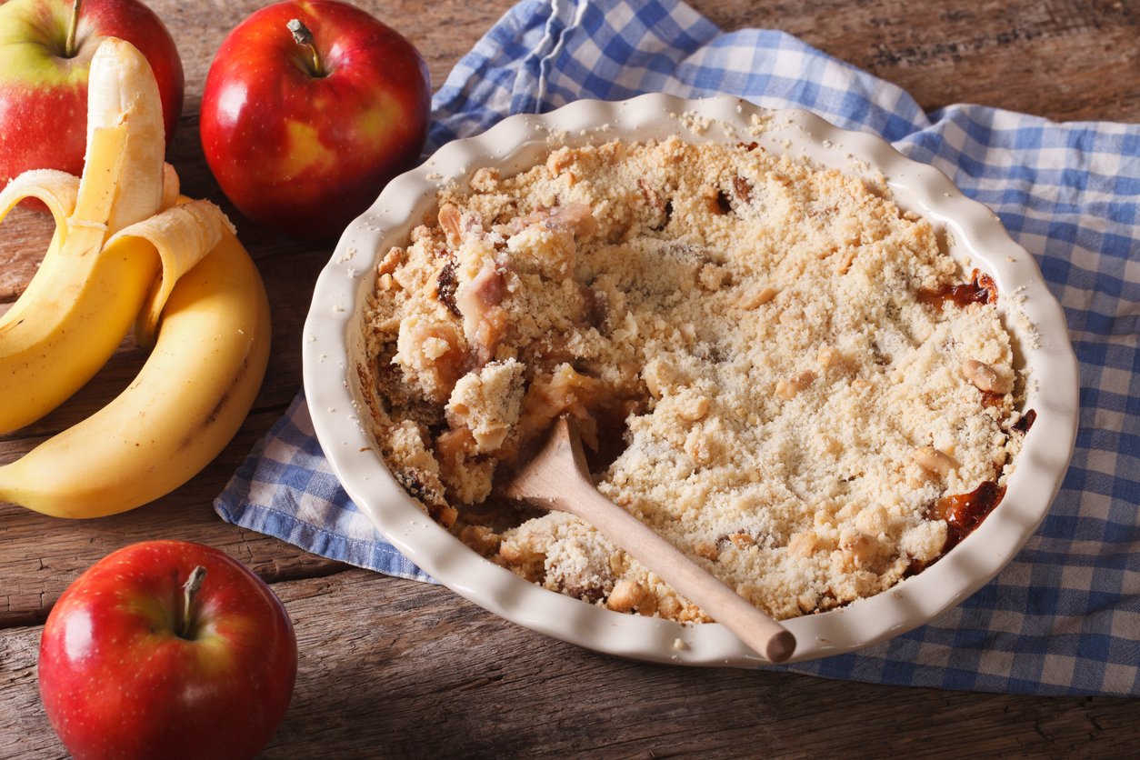 Banana crumble: uma receita rápida e deliciosa para o café da manhã ou lanche da tarde