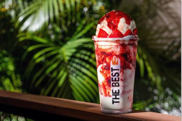 Divulgação/The Best Açaí - Imagem do sorvete sabor morango do amor