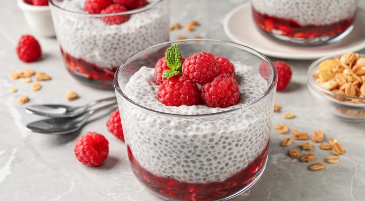 Pudim de chia com leite de coco - iStock - Imagem ilustra pudim de chia