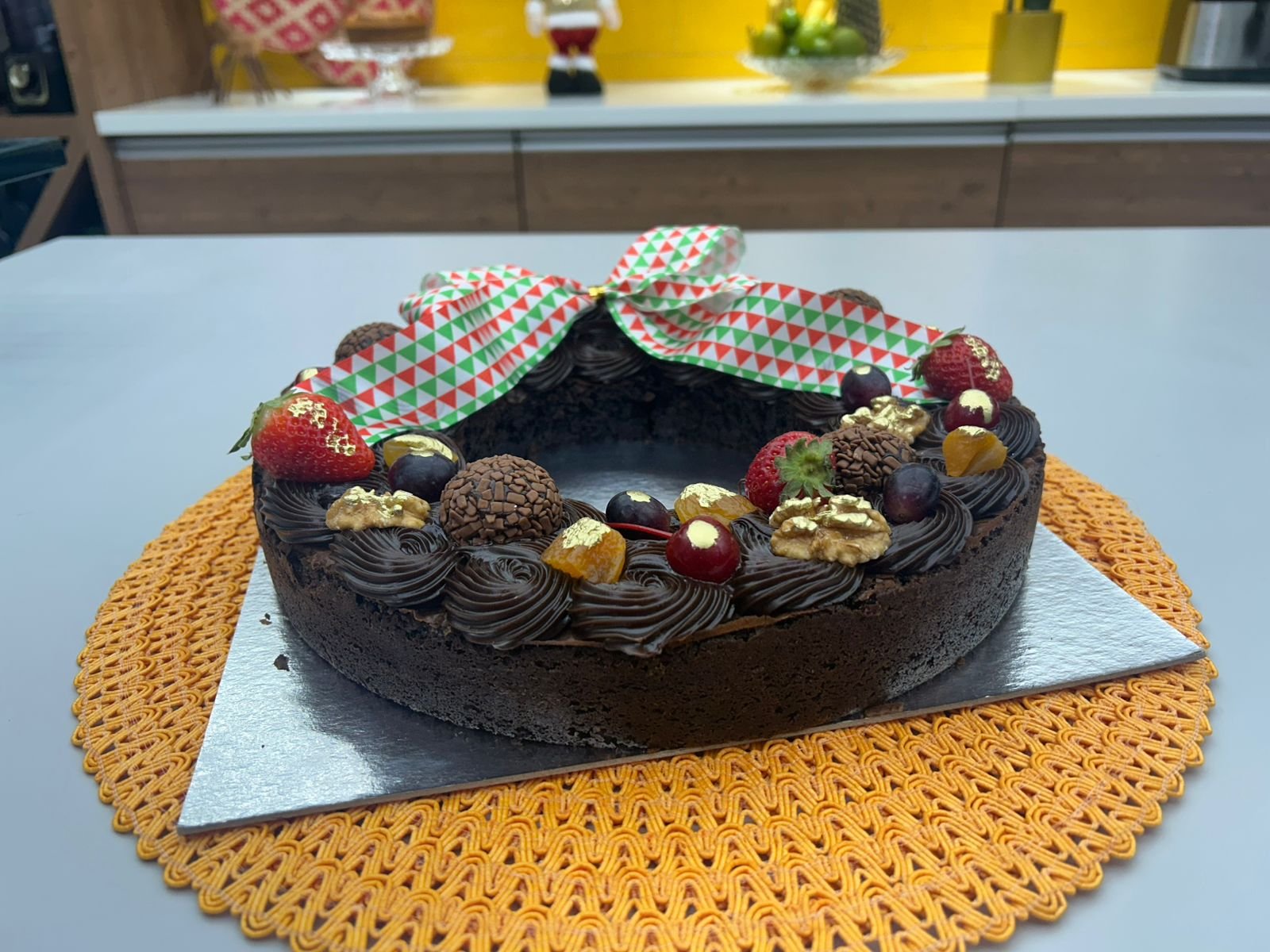 Guirlanda de Brownie para brilhar na sobremesa de Natal