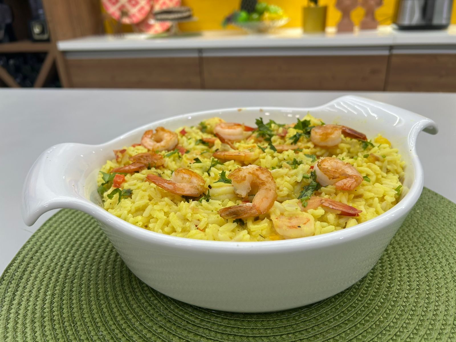 Arroz de camarão ao coco