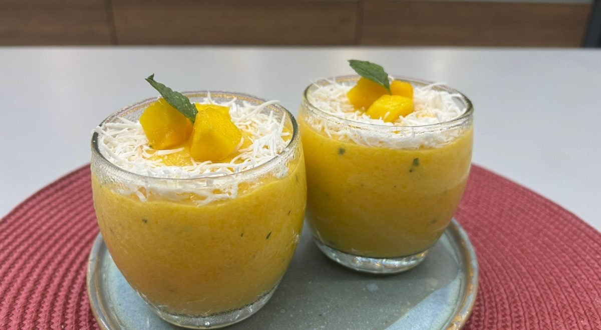 Creme gelado de manga com coco/ TV Jornal - Creme gelado de manga com coco/ TV Jornal