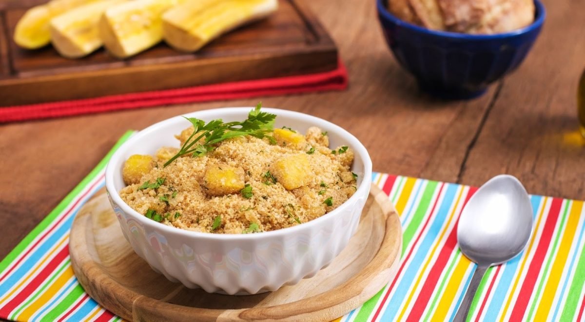 Farofa de Banana com Cream Cracker/ Divulgação - Farofa de Banana com Cream Cracker/ Divulgação