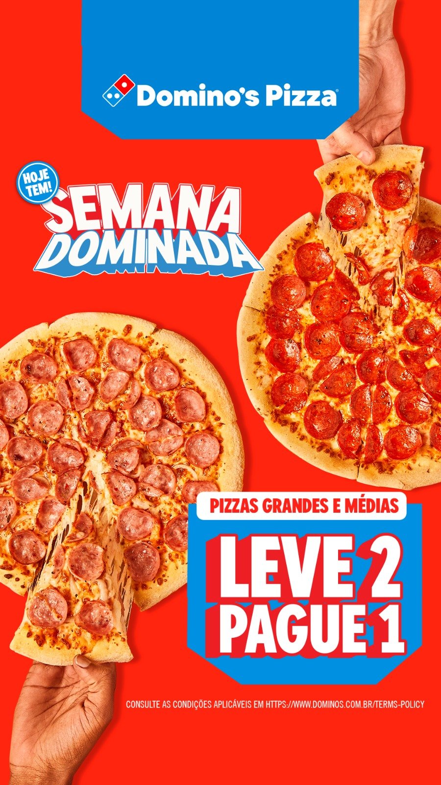 Domino’s oferece pizza grátis na Semana do Consumidor
