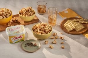 Pipoca gourmet de chocolate branco e especiarias