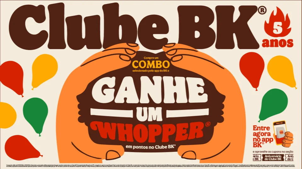 Clube BK® celebra 5 anos no mês do consumidor com um ano de Whopper® e ofertas especiais