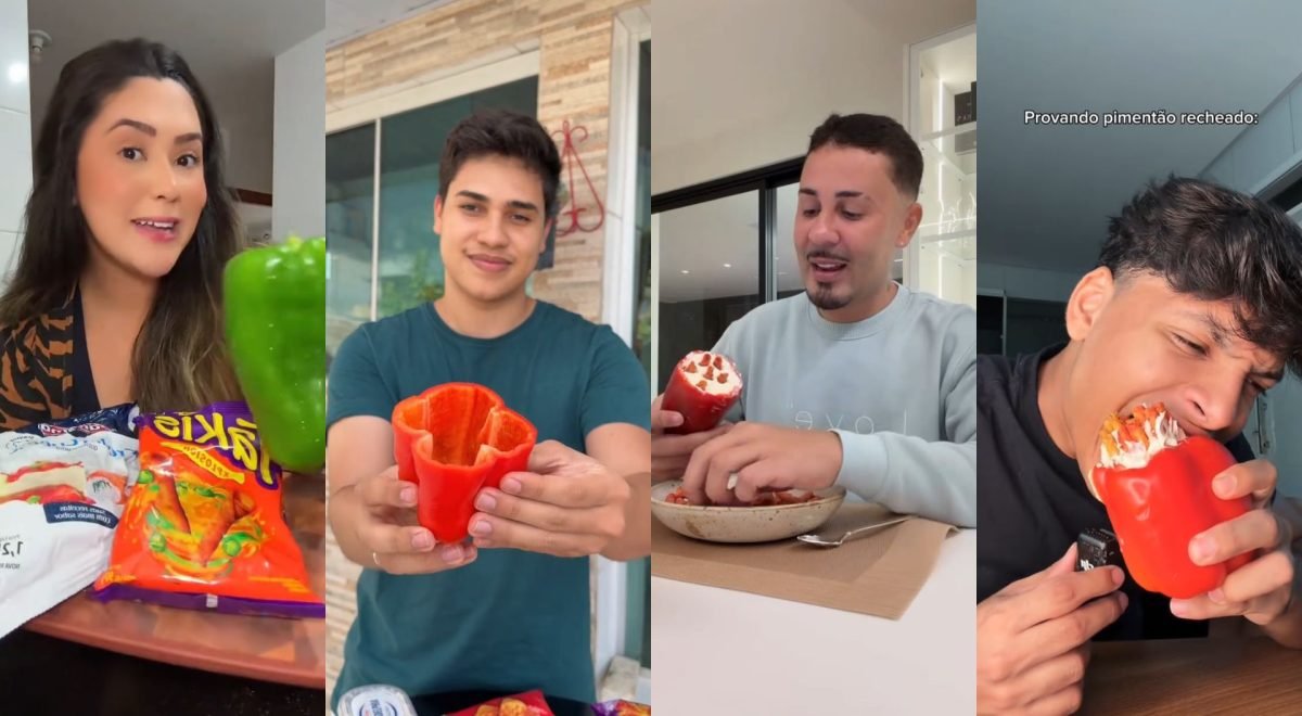 Trend do pimentão com cream chease e salgadinho se espalhou | Divulgação / Kwai - Trend do pimentão com cream chease e salgadinho se espalhou | Divulgação / Kwai