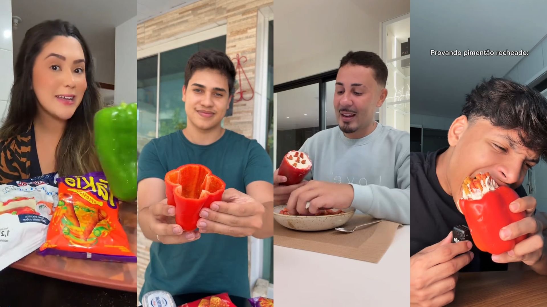 Receita de pimentão com cream cheese e salgadinho ganha as redes sociais. Conheça trend