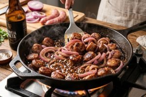 Petisco raiz: como preparar uma linguiça acebolada com cara de botequim premium